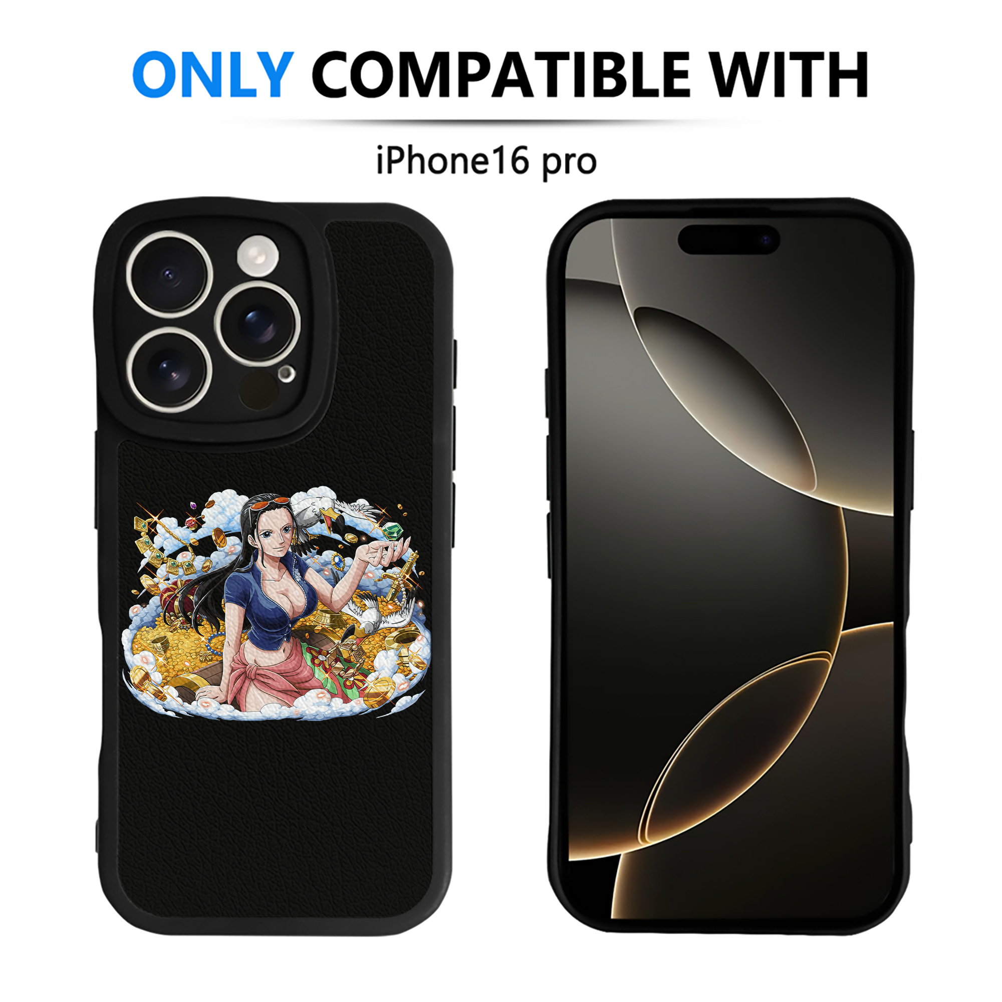 （画像用） ワンピース ニコ・ロビン ONE PIECE Nico Robin 【iPhone 16シリーズ対応】シリコンスマホケース（レザー調） 材質：シリコン